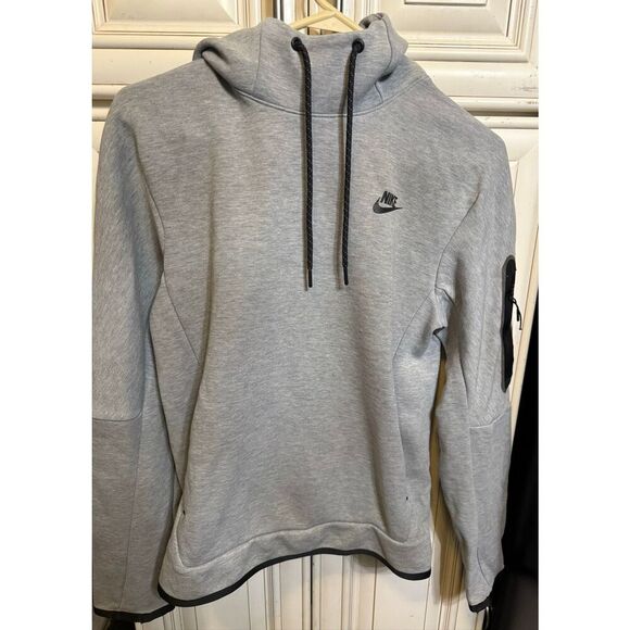 Nike Sportswear Men's Heather Tech Fleece Pullover Hoodie Gray XS - Picture 8 of 11